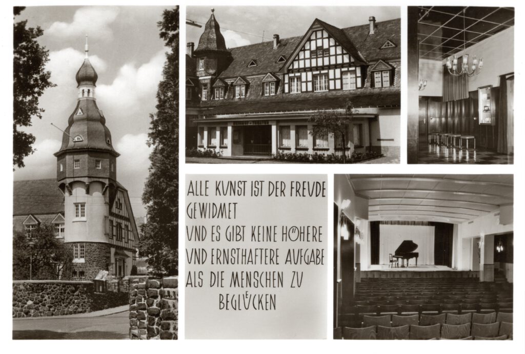 Postkarte mit alten Ansichten des Heimhof-Theaters